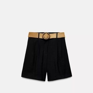 ZARA FLOWY BELTED SHORTS NWT